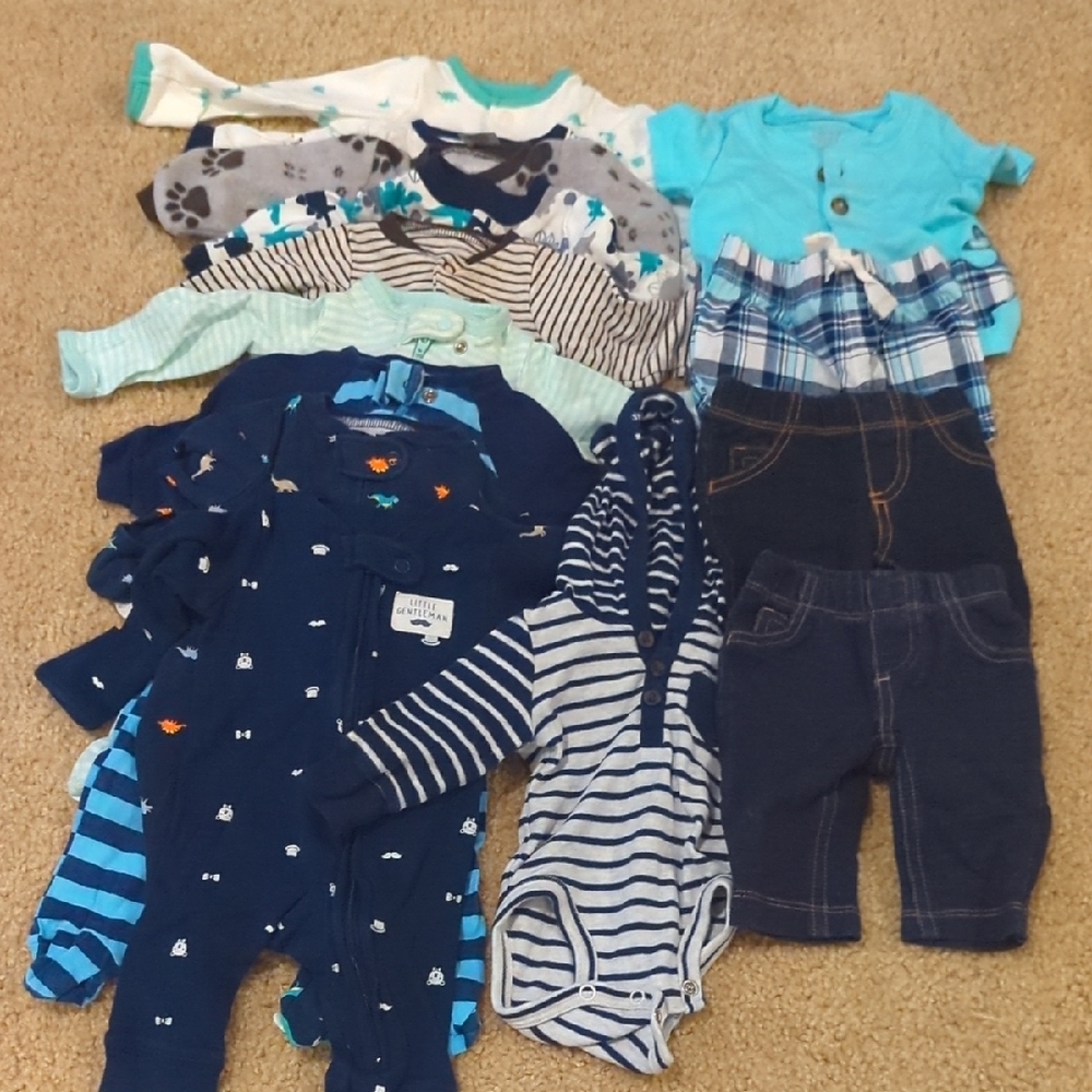 Striped and Patterned Kids One Piece Set